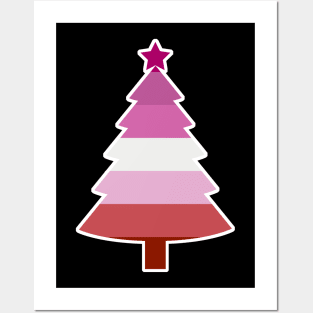 Christmas Tree LGBT Flag Lipstick Lesbians Posters and Art